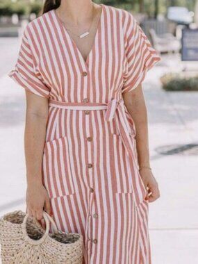 Mango Striped Dress Size Medium